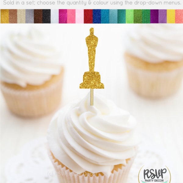 Movie Award Cupcake Toppers, Hollywood Themed Party Decor, Film School Graduation, Movie Birthday Party Decor, Cinema Birthday Decorations
