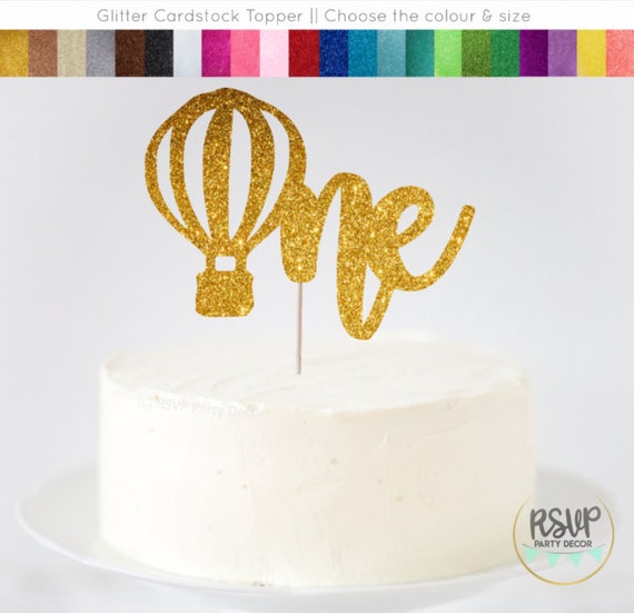 Hot Air Balloon One Cake Topper, Up Up & Away First Birthday Cake Topper, Up Up and Away 1st Birthday Party Decorations, Cake Smash Topper Il_570xn
