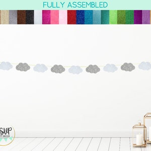 Guirlande de nuages, bannière de nuages, décor de fête d’anniversaire sur Cloud 9, décor de douche nuptiale sur Cloud 9, bannière haut et loin, bannière de nuages