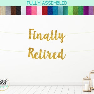 Finally Retired Banner, Retirement Party Decorations, Retired Banner, Happy Retirement Decor