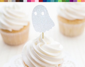 Sheet Ghost Cupcake Toppers, Ghost Themed Birthday Party Decorations for Halloween, Spooky Party Decor, Boo Party Decor