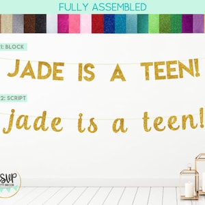 Custom Is A Teen Banner, Official Teen Banner, 13th Birthday Party Decorations, Teenager Banner, Name Is A Teen, 13th Party Decor