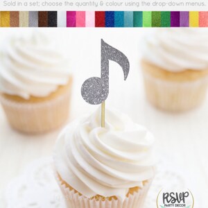 Music Note Cupcake Toppers, Music Party Decorations, Rock Star Cupcake Toppers, Rock n Roll Party Decor, Music Theme Birthday Decor image 5