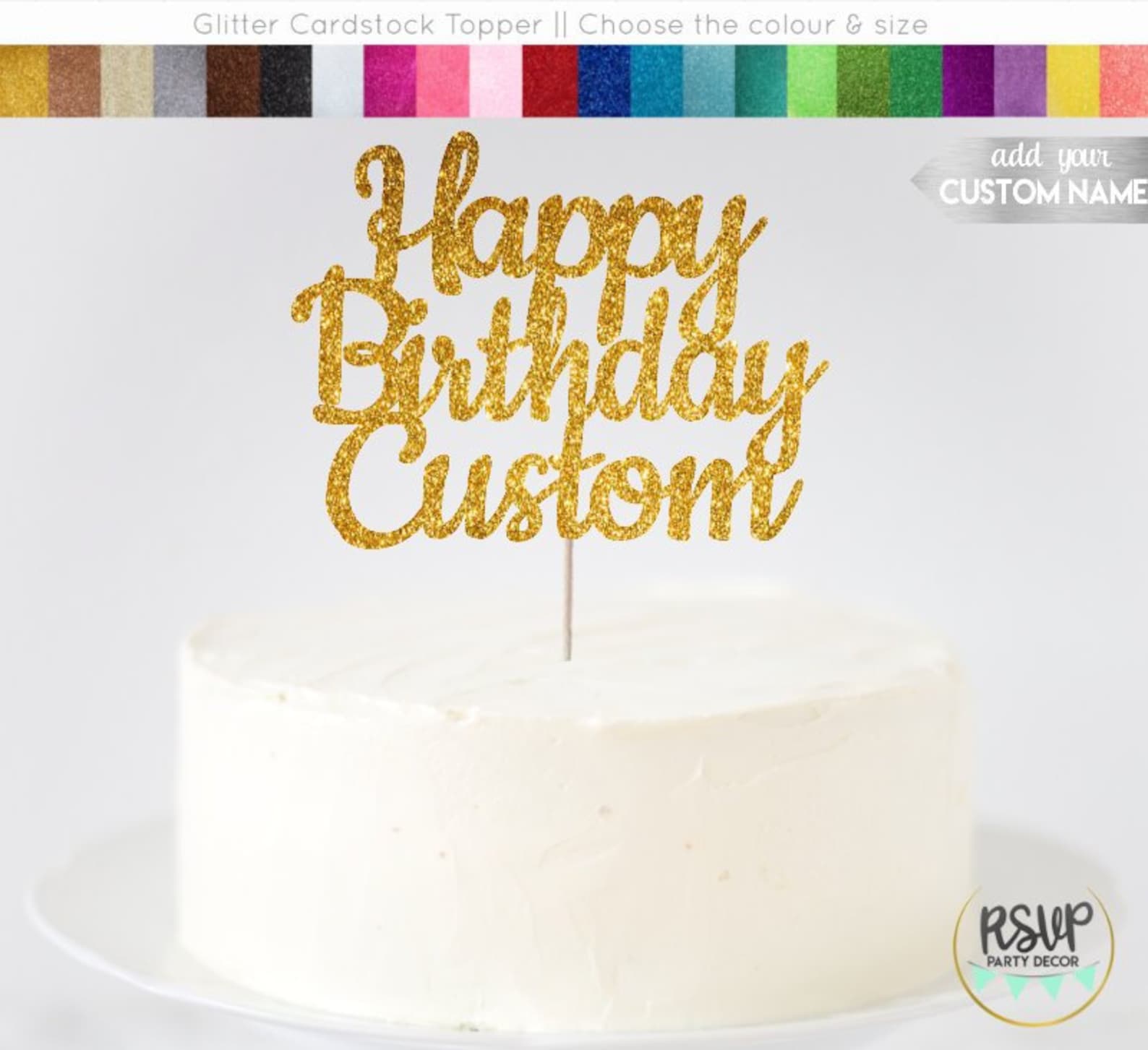 Custom Happy Birthday Cake Topper Happy Birthday Name Cake - Etsy