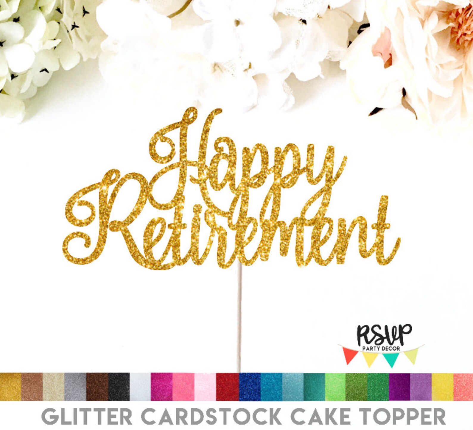 Happy Retirement Cake Topper Retirement Cake Topper Happy Etsy