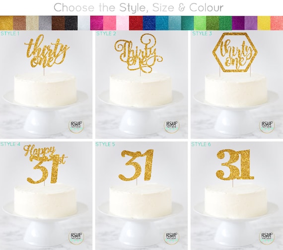 Thirty One Cake Topper, 31 Cake Topper, Thirtyone Cake Topper, Thirty-One Cake Topper, 31 Birthday Decor, 31st Decorations, 31st Anniversary Il_570xn