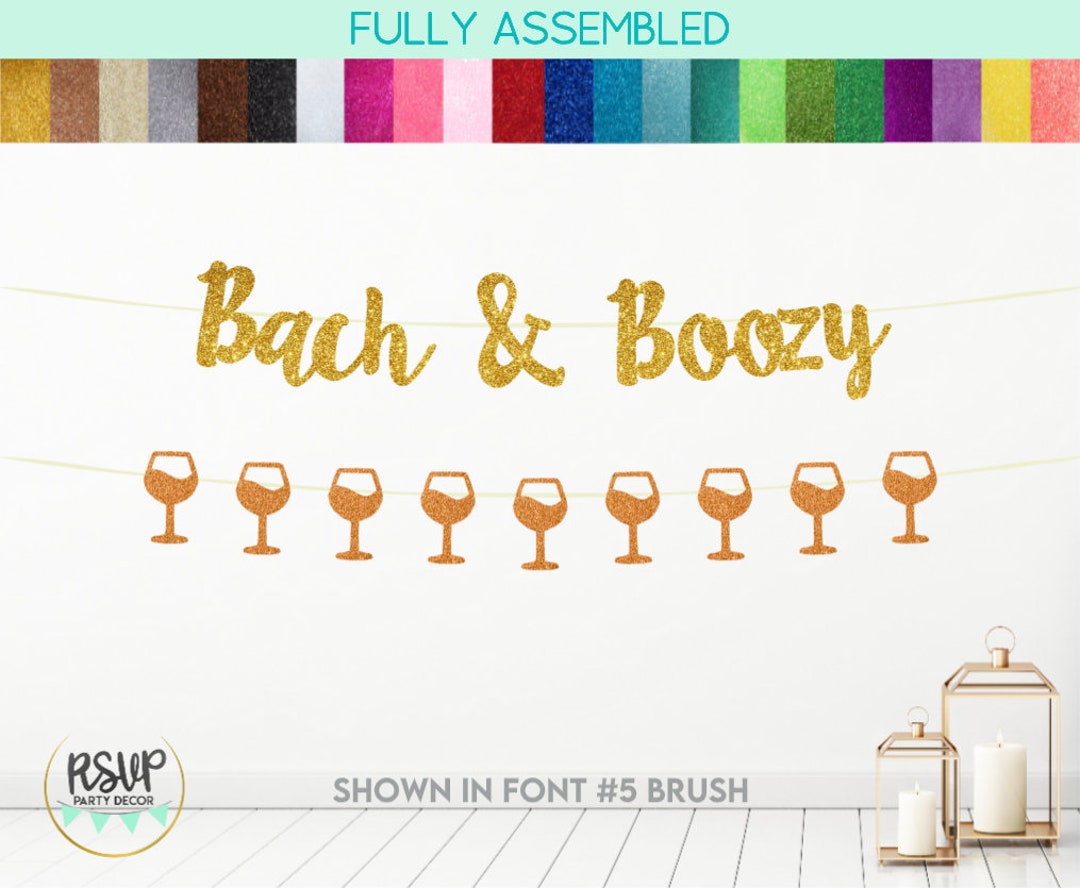 Bach & Boozy Banner, Wine Glass Garland, Bachelorette Party Decorations ...