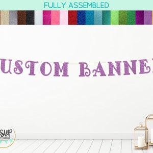 Personalized Banner in Whimsical Font, Custom Party Decorations, Fancy Birthday Banner, Any Text Banner, Personalized Letter Garland
