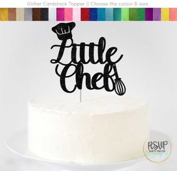 Little Chef Cake Topper, Chef Baby Shower Cake Topper, Cooking Birthday Party Decor, Pizza Party Cake Topper, Baking Party Decor Il_570xn