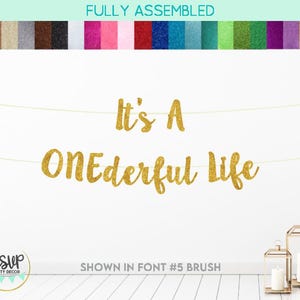 It&#39;s A ONEderful Life Banner, 1st birthday wonderful decorations, First Birthday Decor Sign, Boy Girl First Birthday Party Supplies