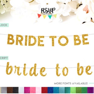 Bride to Be Banner, Glitter Bride to Be Sign, Bridal Shower Banner, Bridal Shower Decorations, Bachelorette Banner, Wedding Shower Banner