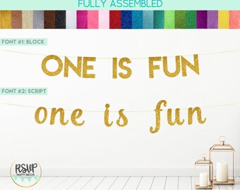 One Is Fun Banner, First Birthday Party Decorations, One Garland, 1st Birthday Party Decor, 1st Birthday Banner, First Birthday Cake Smash