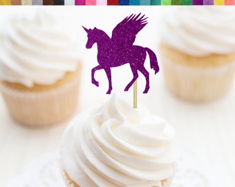 Pegasus Cupcake Toppers, Pegasus Food Picks, Pegasus Birthday Party Decor, Unicorn Birthday Party Decor, Magical Party Decorations