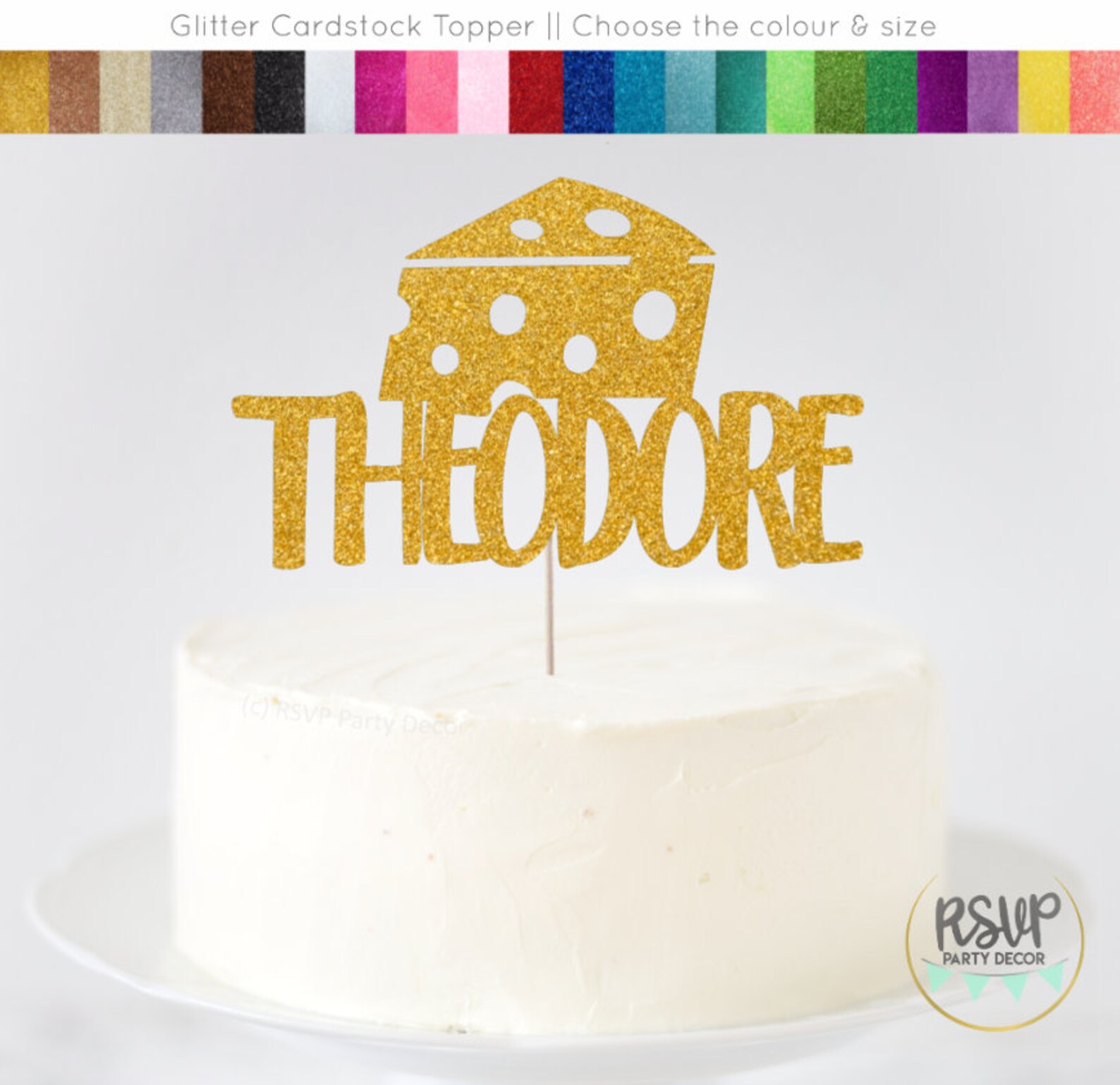 Custom Cheese Cake Topper Cheese Party Decorations Mouse Etsy