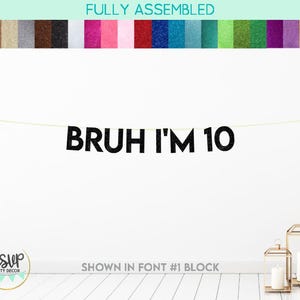 Aangepaste Bruh leeftijd banner, tiener tween jongen verjaardag decor, 9e 10e 11e 12e 13e 14e 15e verjaardagsdecoratie jongen jongens, Bruh banner