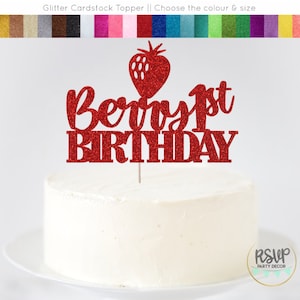 Berry 1st Cake Topper, Strawberry First Birthday Cake Topper, Berry 1st Birthday Party Decorations, Berry Party Decor for First Birthday