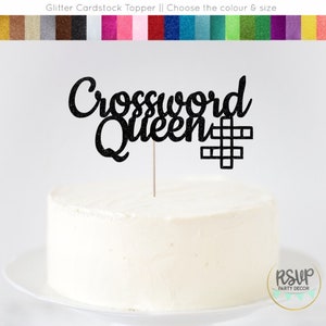 Crossword Queen Cake Topper Crossword Birthday Party Decor Mom Crossword Queen Cake Topper Crossword Birthday Party Decor Mom