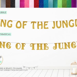 King of the Jungle Banner, Jungle Themed Birthday Banner, Jungle Safari ...