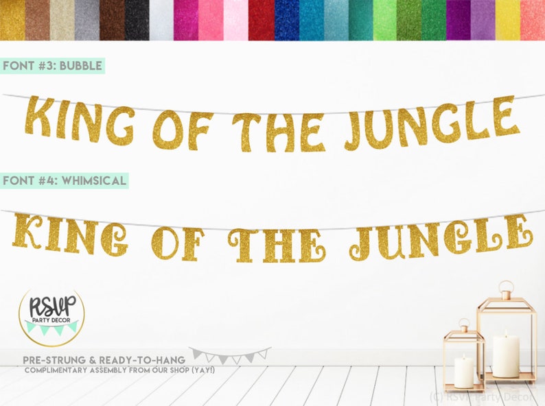 King of the Jungle Banner, Jungle Themed Birthday Banner, Jungle Safari ...