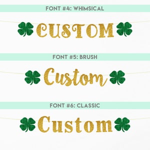 Custom Shamrock Banner, St. Patrick's Day Party Decorations, Four Leaf Clover Banner, St. Patty's Day Garland, Lucky Charm Birthday Decor image 3