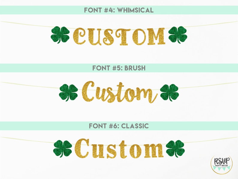 Custom Shamrock Banner, St. Patrick's Day Party Decorations, Four Leaf Clover Banner, St. Patty's Day Garland, Lucky Charm Birthday Decor image 3