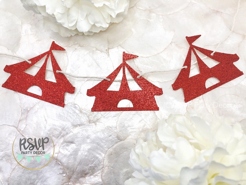 Circus Tent Garland, Circus Tent Banner, Carnival Party Decorations, Circus Birthday Party Decor, Carnival Themed Party image 3