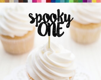 Halloween First Birthday Party Decor, Spooky One Cupcake Toppers, Ghost 1st Birthday Decorations, Spooky One Themed Party Decor