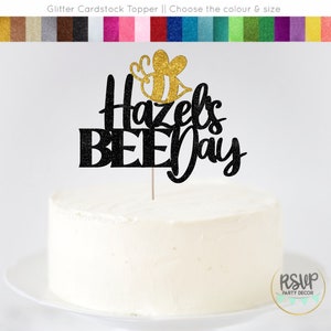 Custom BEEday Cake Topper, Bee Birthday Party Decorations, Bee Cake Topper, Garden Themed Birthday Decor, Honeybee Birthday Party Decor