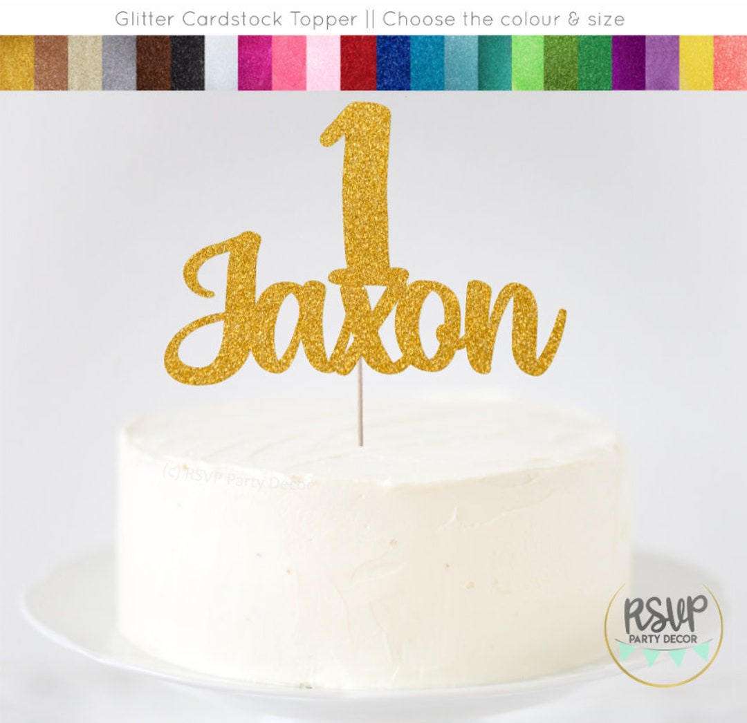 Custom First Birthday Cake Topper, Personalized 1st Birthday