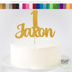 Custom First Birthday Cake Topper, Personalized 1st Birthday Decorations, First Birthday Party Decorations, Name is One Cake Topper