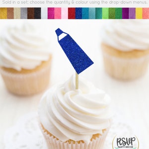 Toppers de cupcakes de pasta de dientes, decoraciones de fiesta de dentista, decoración de graduación de higienista dental, decoración de fiesta de jubilación de dentista, fiesta de hada de los dientes