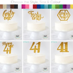 Forty One Cake Topper, 41 Cake Topper, Fortyone Cake Topper, Forty-One Cake Topper, 41 Birthday Decor, 41st Decorations, 41st Anniversary