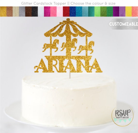 Custom Carousel Cake Topper, Personalized Merry-Go-Round Cake Topper, Carousel Party Decor, Circus Birthday Decor, Carnival Birthday Party Il_570xn