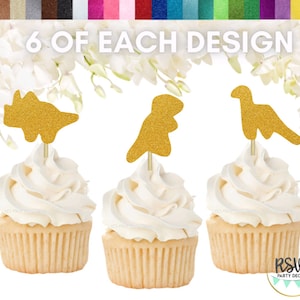 Set di topper per cupcake con pepite di dinosauro, decorazioni di compleanno con pollo, decorazioni per feste di compleanno per bambini, decorazioni per feste con pepite di dinosauro - 18 pezzi