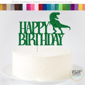 Dinosaur Cake Topper for Birthday Party, T-Rex Happy Birthday Cake Topper, Dinosaur Party Decor for Birthday, T Rex Birthday Party Decor