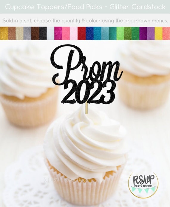 Prom 2023 Cupcake Toppers, Prom Decorations, Prom Party Decor, High School Prom Toppers, Prom Proposal Cupcake Toppers, Prom Supplies Il_570xn