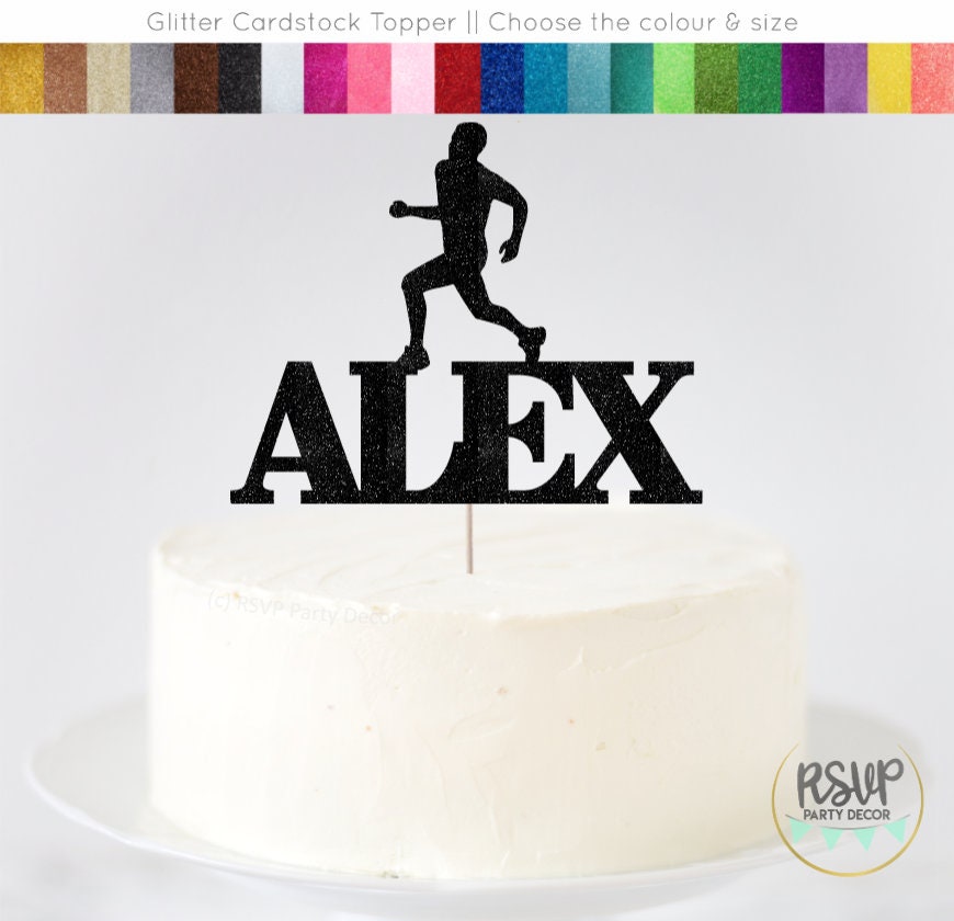 Topper Per Torta Maratona – Decorazioni Compleanno A Tema Corsa Con 1 Cake Topper E 12 Topper Per Cupcake Neri