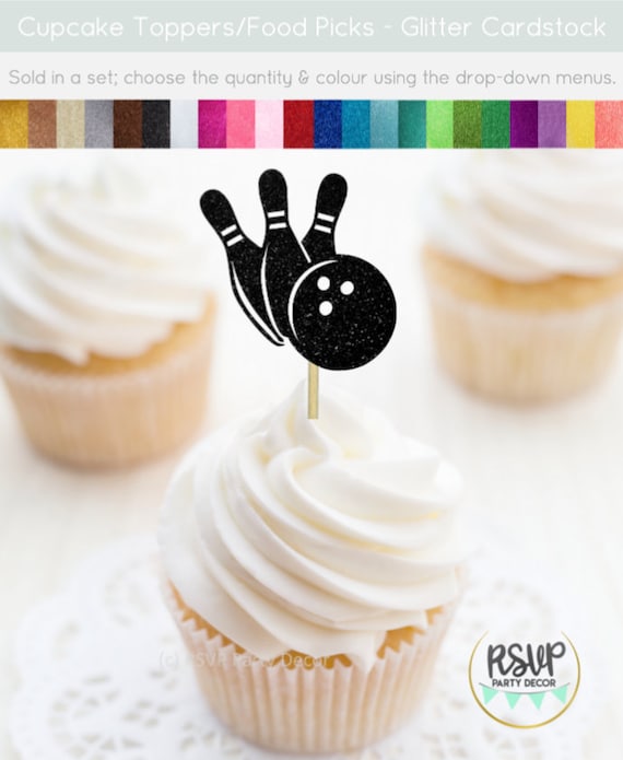Bowling Cupcake Toppers, Bowling Party Decorations, Bowling Birthday