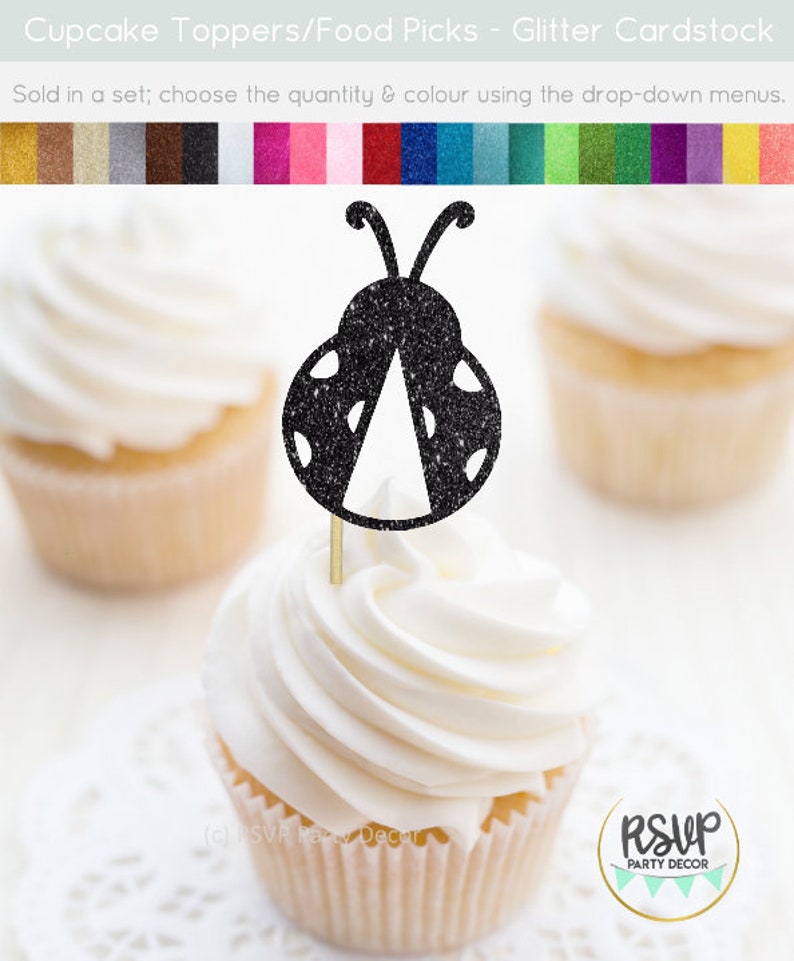 Ladybug Cupcake Toppers Ladybug Party Decorations Spring Etsy