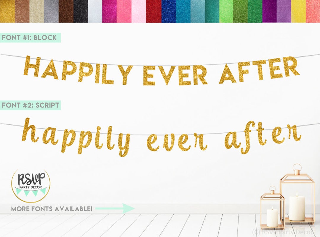 Happily Ever After Banner, Fairytale Wedding Banner, Princess Birthday ...