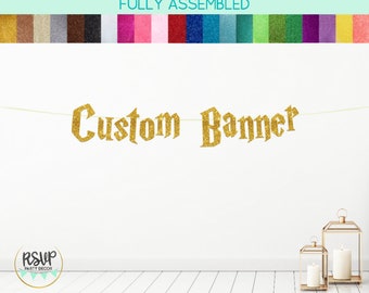 Custom Banner in Wizard Font, Personalized Wizard Party Decorations, Custom Witch Banner, Wizard Baby Shower Decor, Wizard Birthday Decor