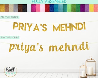Custom Mehndi Banner, Personalized Mehndi Decorations, Indian Wedding Decor, Henna Decorations, Hindu Wedding, Sikh, Mehndi Ceremony Sign