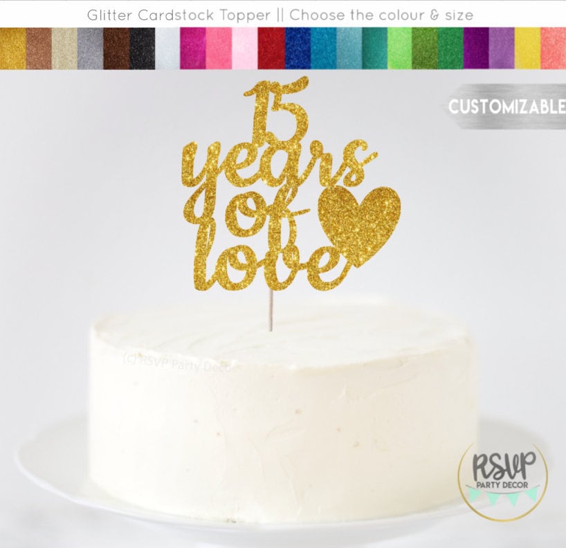 Acquista 1PC Happy Birthday Party Cake Topper Glitter Bride To Be 10th 30th  40th 50th 60th Anniversary Decorazione Decorazione torta nuziale