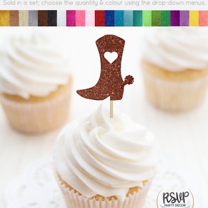 Cowgirl Boot Cupcake Toppers, Western Last Rodeo Bachelorette Decorations, First Rodeo Decor, Cowgirl 1st Birthday, Austin Nashville Bach