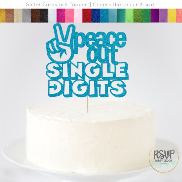 Peace Out Single Digits Cake Topper, 10th Birthday Cake Topper, Tenth Birthday Party Decorations, Double Digits Cake Topper, 10th Party