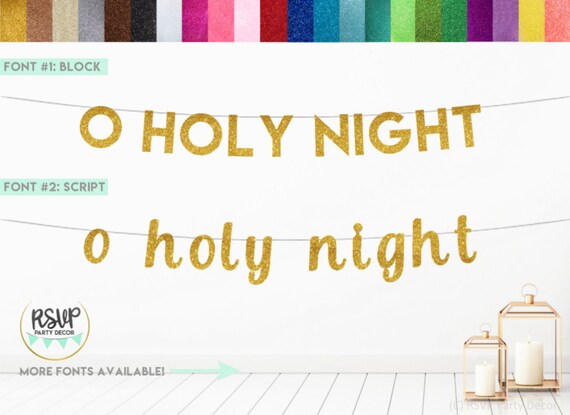 O Holy Night Banner Christmas Party Banner Christmas Party Decor Religious Christmas Decor Glitter O Holy Night Sign By Rsvp Parties And Events Catch My Party