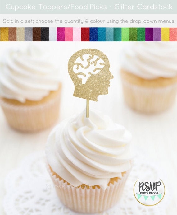 Brain Cupcake Toppers, Neurology Party Decorations, Neurologist Graduation Party Decor, Neurology Doctor Retirement Party, Grad Party Picks Il_570xn