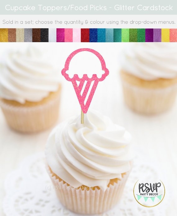 Ice Cream Cupcake Toppers Ice Cream Themed Party Decorations