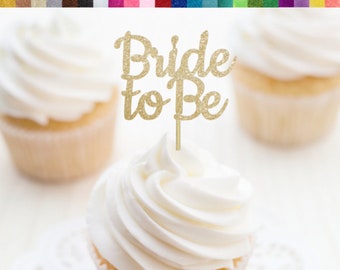 Bride to Be Cupcake Toppers, Bridal Shower Cupcake Toppers, Engagement Party Decorations, Bridal Shower Decorations, Bachelorette Food Picks