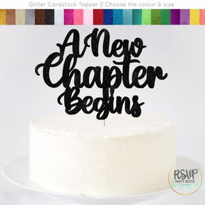 A New Chapter Begins Cake Topper, Book Themed Baby Shower Topper, Book Bridal Shower Decorations, Bookish Library Party Decor for Birthday